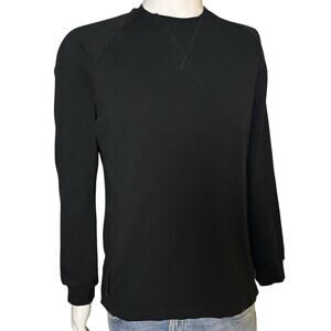 DEVOA Long Sleeve Soft Jersey Pullover size L Black Cotton Japanese Streetwear